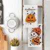 Artoid Mode Black Pumpkin Halloween Kitchen Towels Dish Towels, 18×26 Inch Spider Web Jack-O’-Lantern Decoration Hand Towels Set of 2(Beige)