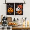 Artoid Mode Black Pumpkin Halloween Kitchen Towels Dish Towels, 18×26 Inch Spider Web Jack-O’-Lantern Decoration Hand Towels Set of 2(Black)