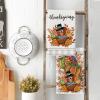 Artoid Mode Buffalo Plaid Turkey Thanksgiving Kitchen Towels Dish Towels, 18×26 Inch Fall Pumpkin Leaves Decoration Hand Towels Set of 2