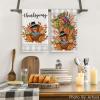 Artoid Mode Buffalo Plaid Turkey Thanksgiving Kitchen Towels Dish Towels, 18×26 Inch Fall Pumpkin Leaves Decoration Hand Towels Set of 2
