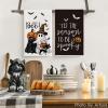 Artoid Mode Ghost Pumpkins Bats Cat Hey Boo Halloween Kitchen Towels Dish Towels, 18×26 Inch Seasonal Decoration Hand Towels Set of 2(Ghost)