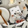 Artoid Mode Ghost Pumpkins Bats Floral Halloween Kitchen Towels Dish Towels, 18×26 Inch Farmhouse Spooky Decoration Hand Towels Set of 4