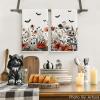 Artoid Mode Ghost Pumpkins Bats Floral Spooky Halloween Kitchen Towels Dish Towels, 18×26 Inch Jack-O’-Lantern Decoration Hand Towels Set of 2