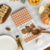 Artoid Mode Orange Buffalo Plaid Pumpkin Turkey Thanksgiving Kitchen Towels Dish Towels, 18×26 Inch Farmhouse Holiday Decoration Cleaning Set of 2
