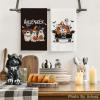 Artoid Mode Orange Ghost Pumpkins Bats Truck Spooky Halloween Kitchen Towels Dish Towels, 18×26 Inch Jack-O’-Lantern Decoration Hand Towels Set of 4(Black)