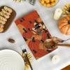 Artoid Mode Orange Pumpkin Turkey Thanksgiving Kitchen Towels Dish Towels, 18×26 Inch Farmhouse Holiday Decoration Cleaning Set of 2