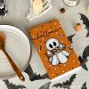 Artoid Mode Pink Cat Pumpkin Ghost Halloween Kitchen Towels Dish Towels, 18×26 Inch Bats Jack-O’-Lantern Decoration Hand Towels Set of 2(Orange)