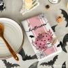 Artoid Mode Pink Ghost Polka Dot Pumpkin Happy Halloween Kitchen Towels Dish Towels, 18×26 Inch Farmhouse Bat Flower Decoration Hand Towels Set of 4(Pink)