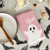 Artoid Mode Pink Ghost Spooky Happy Halloween Kitchen Towels Dish Towels, 18×26 Inch Farmhouse Bat Boo Decoration Hand Towels Set of 4(Pink)