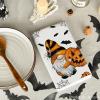 Artoid Mode Pumpkin Gnome Halloween Kitchen Towels Dish Towels, 18×26 Inch Bats Spider Web Jack-O’-Lantern Decoration Hand Towels Set of 2