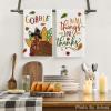 Artoid Mode Pumpkin Gobble Turkey Thanksgiving Kitchen Towels Dish Towels, 18×26 Inch Farmhouse Holiday Thankful Decoration Cleaning Set of 4