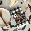 Artoid Mode Pumpkins Ghost Boo Truck Happy Halloween Kitchen Towels Dish Towels, 18×26 Inch Buffalo Plaid Decoration Hand Towels Set of 4