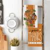 Artoid Mode Stripe Leaves Pumpkin Turkey Thanksgiving Kitchen Towels Dish Towels, 18×26 Inch Farmhouse Holiday Decoration Cleaning Set of 2