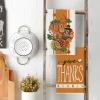 Artoid Mode Stripe Leaves Pumpkin Turkey Thanksgiving Kitchen Towels Dish Towels, 18×26 Inch Farmhouse Holiday Thankful Decoration Cleaning Set of 4