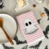 Artoid Mode Stripes Ghost Boo Halloween Kitchen Towels Dish Towels, 18×26 Inch Spider Web Decoration Hand Towels Set of 2(Pink)