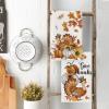 Artoid Mode Sunflower Pumpkin Turkey Thanksgiving Kitchen Towels Dish Towels, 18×26 Inch Farmhouse Holiday Decoration Cleaning Set of 2