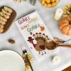 Artoid Mode Turkey Gobble Thanksgiving Kitchen Towels Dish Towels, 18×26 Inch Fall Pumpkin Decoration Hand Towels Set of 2