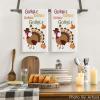 Artoid Mode Turkey Thanksgiving Kitchen Towels Dish Towels, 18×26 Inch Fall Gobble Pumpkin Decoration Hand Towels Set of 2