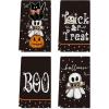 Artoid Mode Black Cat Boo Ghost Halloween Kitchen Towels Dish Towels, 18×26 Inch Farmhouse Bat Jack-O’-Lantern Decoration Hand Towels Set of 4(Black)
