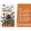 Artoid Mode Blessed Grateful Pumpkin Turkey Thanksgiving Kitchen Towels Dish Towels, 18×26 Inch Farmhouse Holiday Decoration Cleaning Set of 2