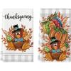 Artoid Mode Buffalo Plaid Turkey Thanksgiving Kitchen Towels Dish Towels, 18×26 Inch Fall Pumpkin Leaves Decoration Hand Towels Set of 2