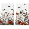 Artoid Mode Ghost Pumpkins Bats Floral Spooky Halloween Kitchen Towels Dish Towels, 18×26 Inch Jack-O’-Lantern Decoration Hand Towels Set of 2
