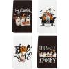 Artoid Mode Orange Ghost Pumpkins Bats Truck Spooky Halloween Kitchen Towels Dish Towels, 18×26 Inch Jack-O’-Lantern Decoration Hand Towels Set of 4(Black)