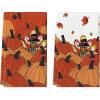 Artoid Mode Orange Pumpkin Turkey Thanksgiving Kitchen Towels Dish Towels, 18×26 Inch Farmhouse Holiday Decoration Cleaning Set of 2