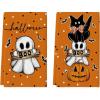 Artoid Mode Pink Cat Pumpkin Ghost Halloween Kitchen Towels Dish Towels, 18×26 Inch Bats Jack-O’-Lantern Decoration Hand Towels Set of 2(Orange)