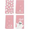 Artoid Mode Pink Ghost Spooky Happy Halloween Kitchen Towels Dish Towels, 18×26 Inch Farmhouse Bat Boo Decoration Hand Towels Set of 4(Pink)