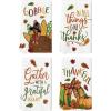 Artoid Mode Pumpkin Gobble Turkey Thanksgiving Kitchen Towels Dish Towels, 18×26 Inch Farmhouse Holiday Thankful Decoration Cleaning Set of 4
