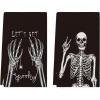 Artoid Mode Skeleton Hand Spooky Halloween Kitchen Towels Dish Towels, 18×26 Inch Bones Let’s Get Decoration Hand Towels Set of 2