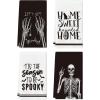 Artoid Mode Skeleton Hand Spooky Halloween Kitchen Towels Dish Towels, 18×26 Inch Let’s Get Bones Decoration Hand Towels Set of 4