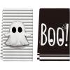 Artoid Mode Stripes Ghost Boo Halloween Kitchen Towels Dish Towels, 18×26 Inch Spider Web Decoration Hand Towels Set of 2(Black)
