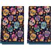 Artoid Mode Suger Skulls Floral Day of The Dead Kitchen Towels Dish Towels, 18×26 Inch Halloween Decoration Hand Towels Set of 2