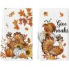 Artoid Mode Sunflower Pumpkin Turkey Thanksgiving Kitchen Towels Dish Towels, 18×26 Inch Farmhouse Holiday Decoration Cleaning Set of 2