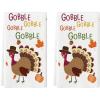 Artoid Mode Turkey Thanksgiving Kitchen Towels Dish Towels, 18×26 Inch Fall Gobble Pumpkin Decoration Hand Towels Set of 2