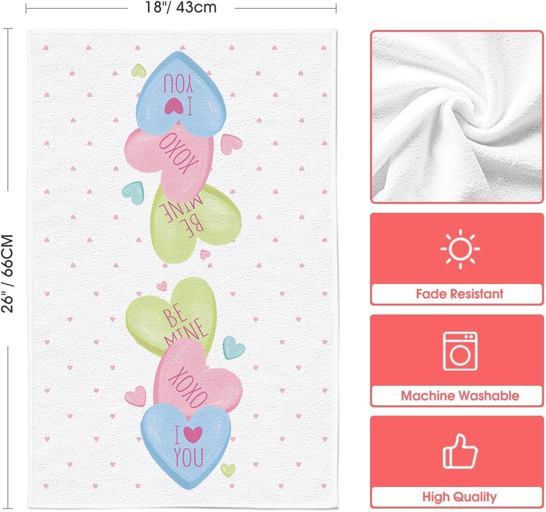imageArtoid Mode Pink Heart True Love Forever Valentines Kitchen Towels Dish Towels 18x26 Inch Anniversary Wedding Decoration Hand Towels Set of 2Pink