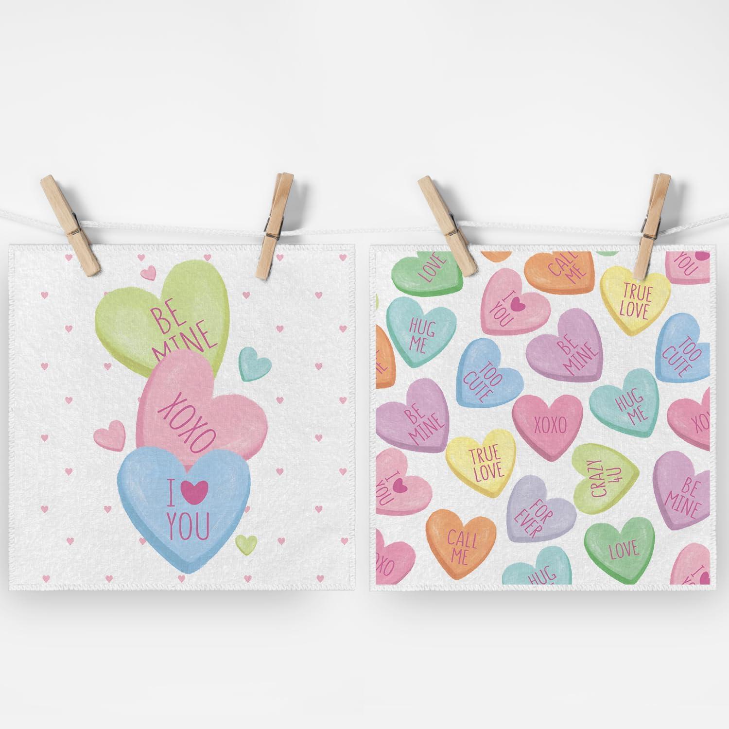 imageArtoid Mode Pink Heart True Love Forever Valentines Kitchen Towels Dish Towels 18x26 Inch Anniversary Wedding Decoration Hand Towels Set of 2Pink