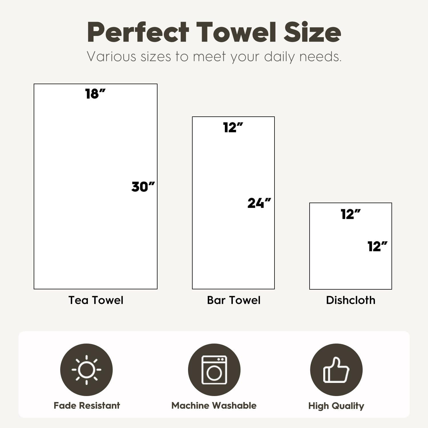 imageArtoid Mode Wildflower Floral Kitchen Towels Dish Towels 18x26 Inch Leaves Holiday Decoration Hand Towels Set of 2Beige