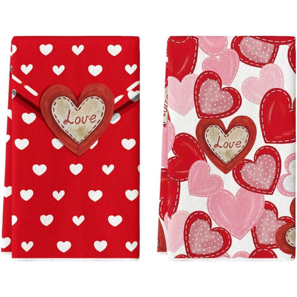 imageArtoid Mode Love Branch Heart Valentines Kitchen Towels Dish Towels 18x26 Inch Anniversary Farmhouse Decoration Hand Towels Set of 2