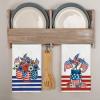 Artoid Mode America Flag Vase Windmill 4th of July Kitchen Towels Dish Towels, 18×26 Inch Patriotic Memorial Day Decoration Hand Towels Set of 2