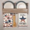 Artoid Mode American Flag Stars 4th of July Kitchen Towels Dish Towels, 18×26 Inch God Bless Memorial Day Decoration Hand Towels Set of 2