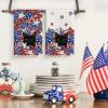 Artoid Mode American Flag Stars Black Cats Patriotic 4th of July Kitchen Towels Dish Towels, 18×26 Inch Memorial Day Decoration Hand Towels Set of 2