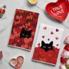 Artoid Mode Black Cats Red Hearts Valentine’s Kitchen Towels Dish Towels, 18×26 Inch Wedding Farmhouse Decoration Hand Towels Set of 2(Red)