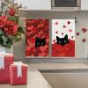 Artoid Mode Black Cats Red Hearts Valentine’s Kitchen Towels Dish Towels, 18×26 Inch Wedding Farmhouse Decoration Hand Towels Set of 2(Red)