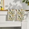 Artoid Mode Brown Lemon Tree Bird Flower Summer Kitchen Towels Dish Towels, 18×26 Inch Seasonal Fall Decoration Hand Towels Set of 2