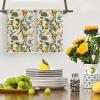 Artoid Mode Brown Lemon Tree Bird Flower Summer Kitchen Towels Dish Towels, 18×26 Inch Seasonal Fall Decoration Hand Towels Set of 2