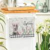 Artoid Mode Buffalo Plaid Bunny Rabbit Flowers Hello Spring Easter Kitchen Towels Dish Towels, 18×26 Inch Seasonal Decoration Hand Towels Set of 2