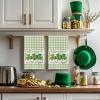Artoid Mode Buffalo Plaid Clover Shamrock St. Patrick’s Day Kitchen Towels Dish Towels, 18×26 Inch Farmhouse Holiday Decoration Hand Towels Set of 2(Light Green)